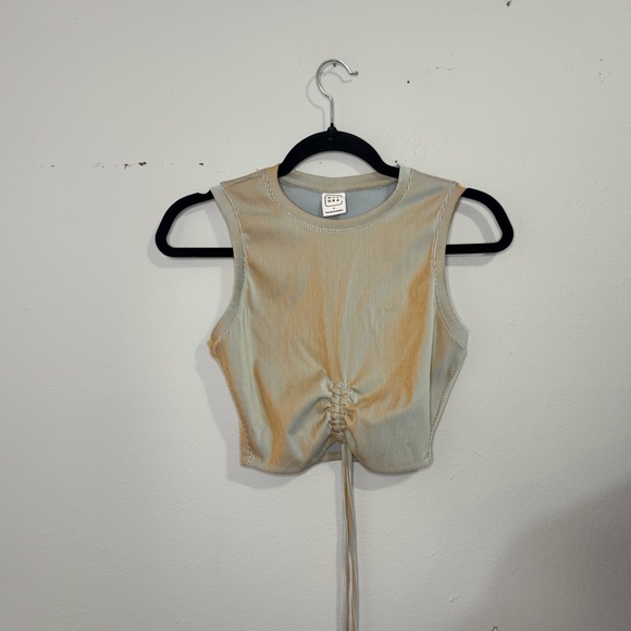 NYLORA Tops - Nylora Women's Tan and Cream Crop Top